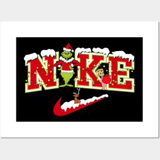 Funny Christmas Grinch Nke Christmas Grinch Snow Posters and Art